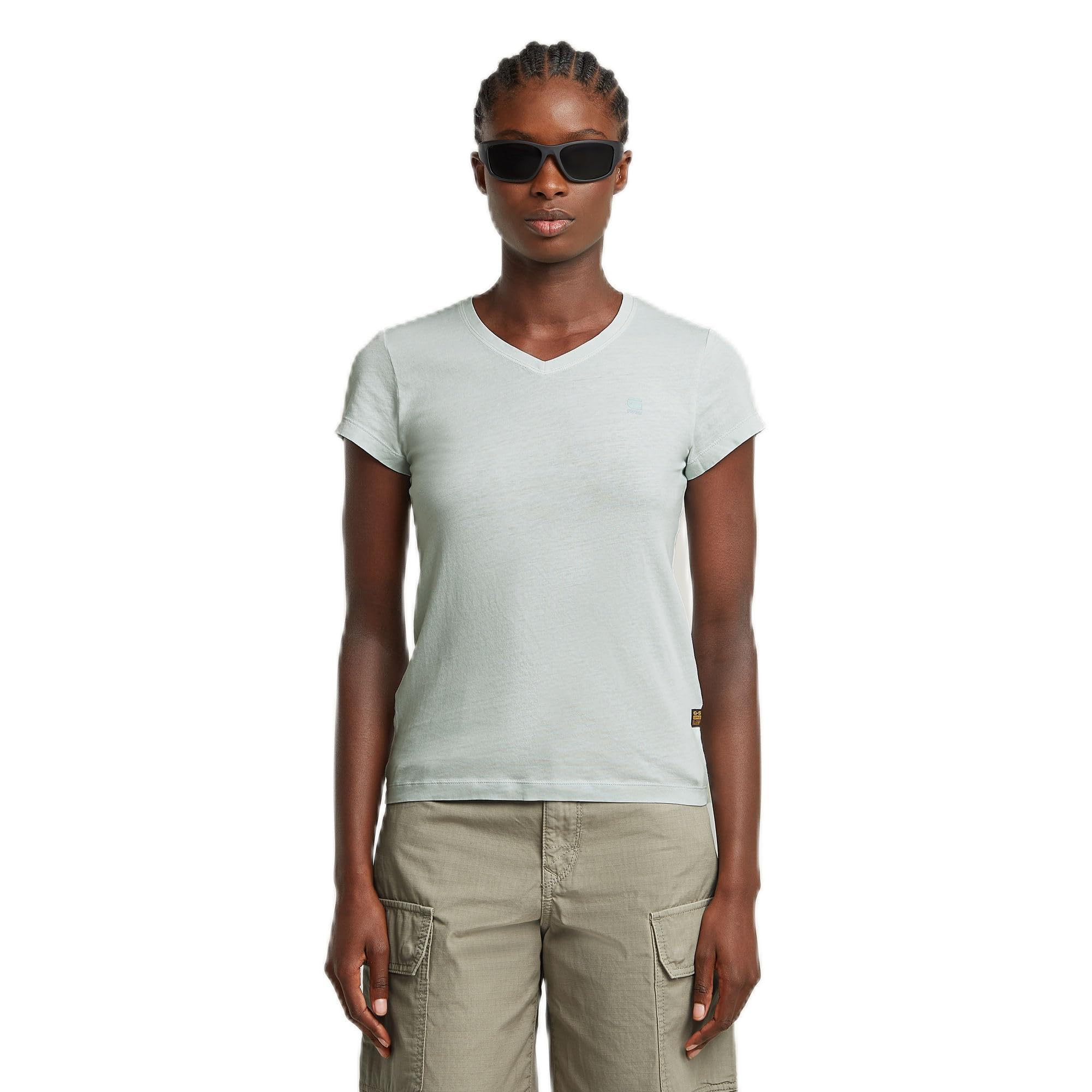 G-STAR Eyben Women's Slim V-Neck Top 2.0, Blue (Plein Air Gd D24533-b059-h195), S