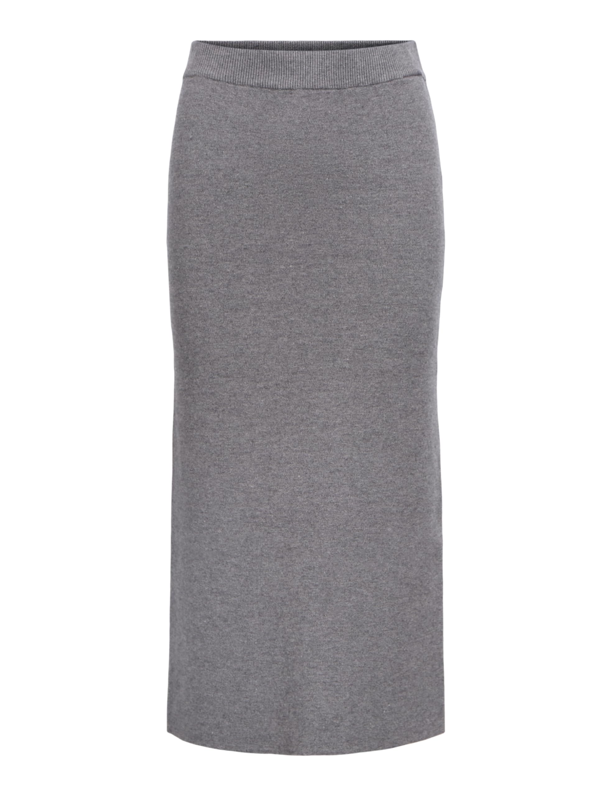 Object Women's Objreynard Hw Knit Skirt Noos, Medium Grey Melange, L