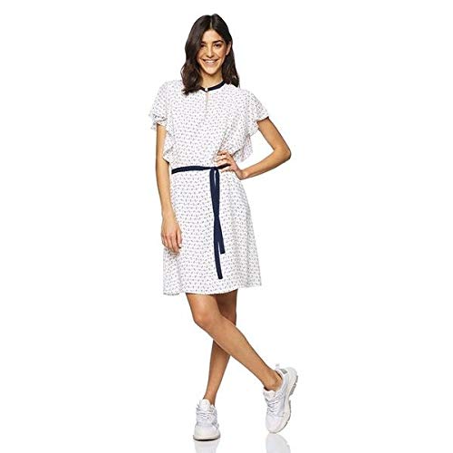 United Colors of Benetton Women's Vestito Dress, White (Bianco 66r), Large