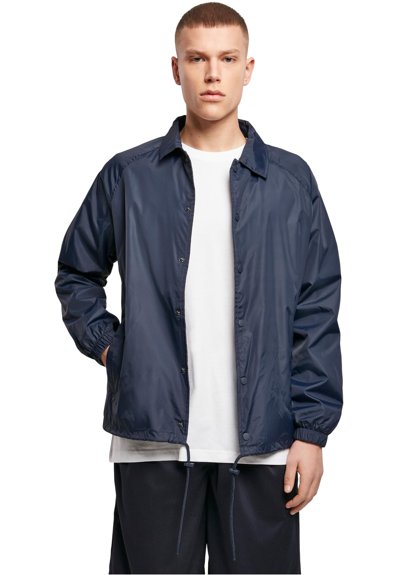 Build Your Brand Men's Coach Jacket, Navy, XXL
