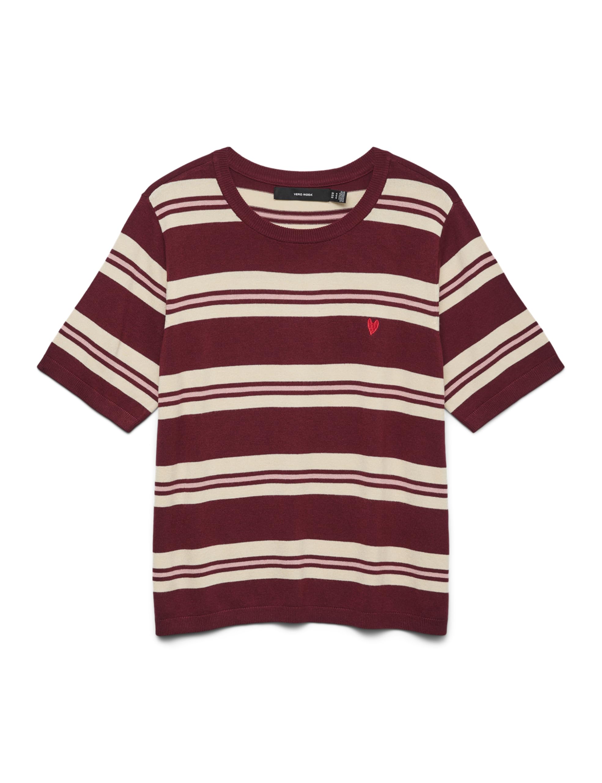 VERO MODA Vmcarmelia SS O-Neck Pullover, Syrah, M