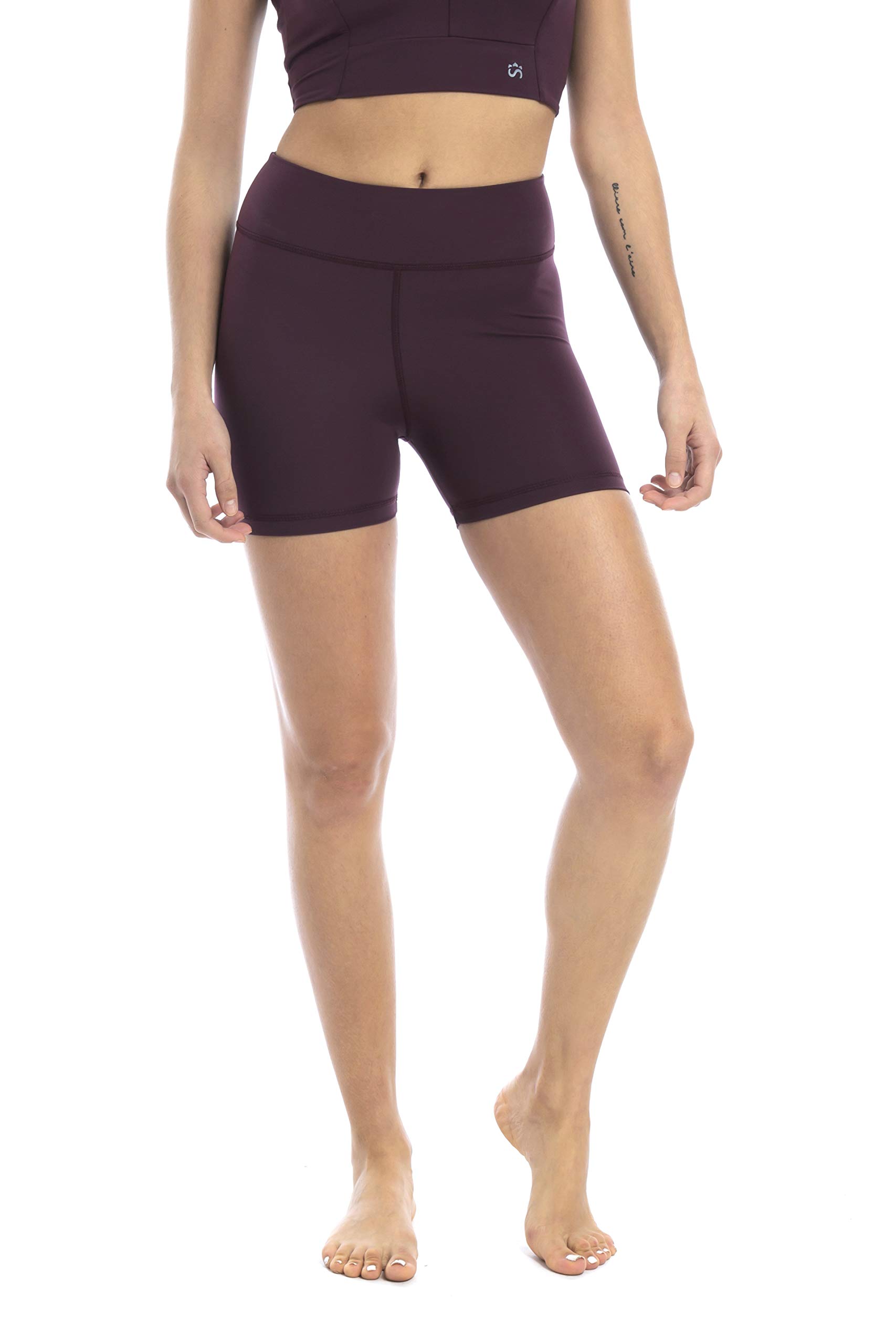Shambhala Barcelona Andy Women's Recycled Polyester Sports Short - Andy Recycled Polyester Sports Short, Womens, AA950-1-3, Aubergine, L