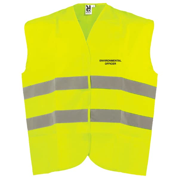 V Safety ENVIRonMENTAL ofFICER Hi Vis Vest - Medium/Large - Yellow Safety Vest