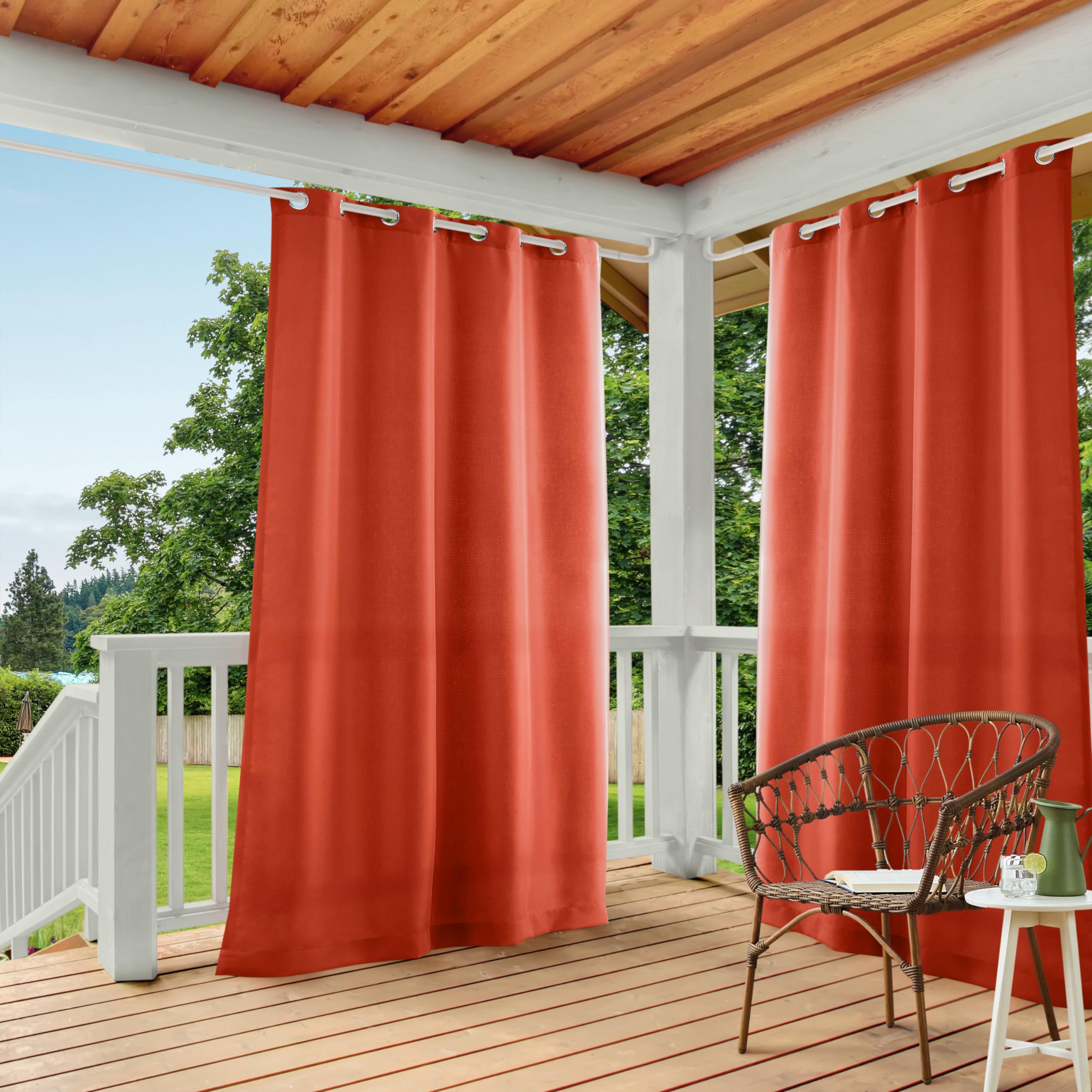 Exclusive Home Curtains Curtain Panel, Polyester, Mecca Orange, 54x120