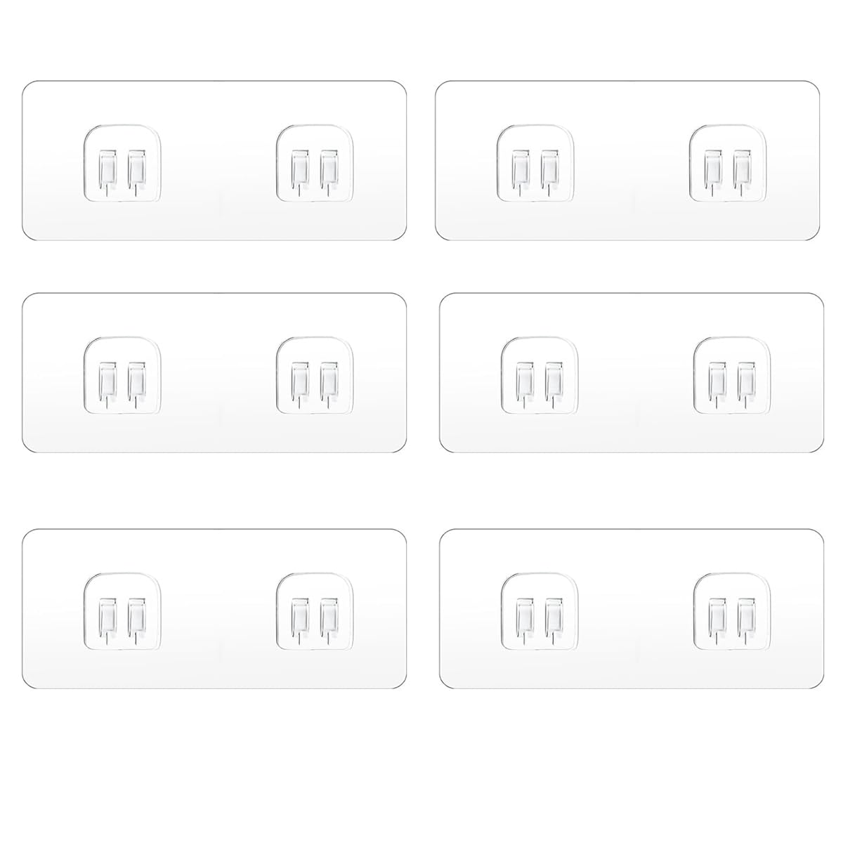 Shower Caddy Adhesive Hooks Replacement - 6 pack Double Claw Wall Hooks - Corner Shower Caddy Adhesive Sticker Hooks,Strong Adhesive Hooks - for Bathroom Kitchen Shower Caddy Corner Shelf(No Drilling)