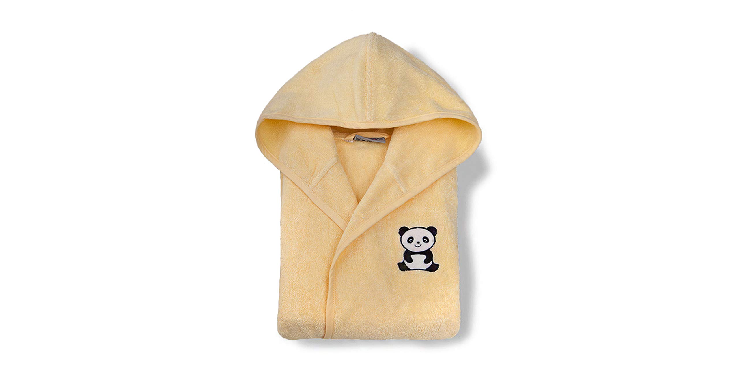 Grace Panda Children's Bathrobe 74-80 Yellow 100% Cotton