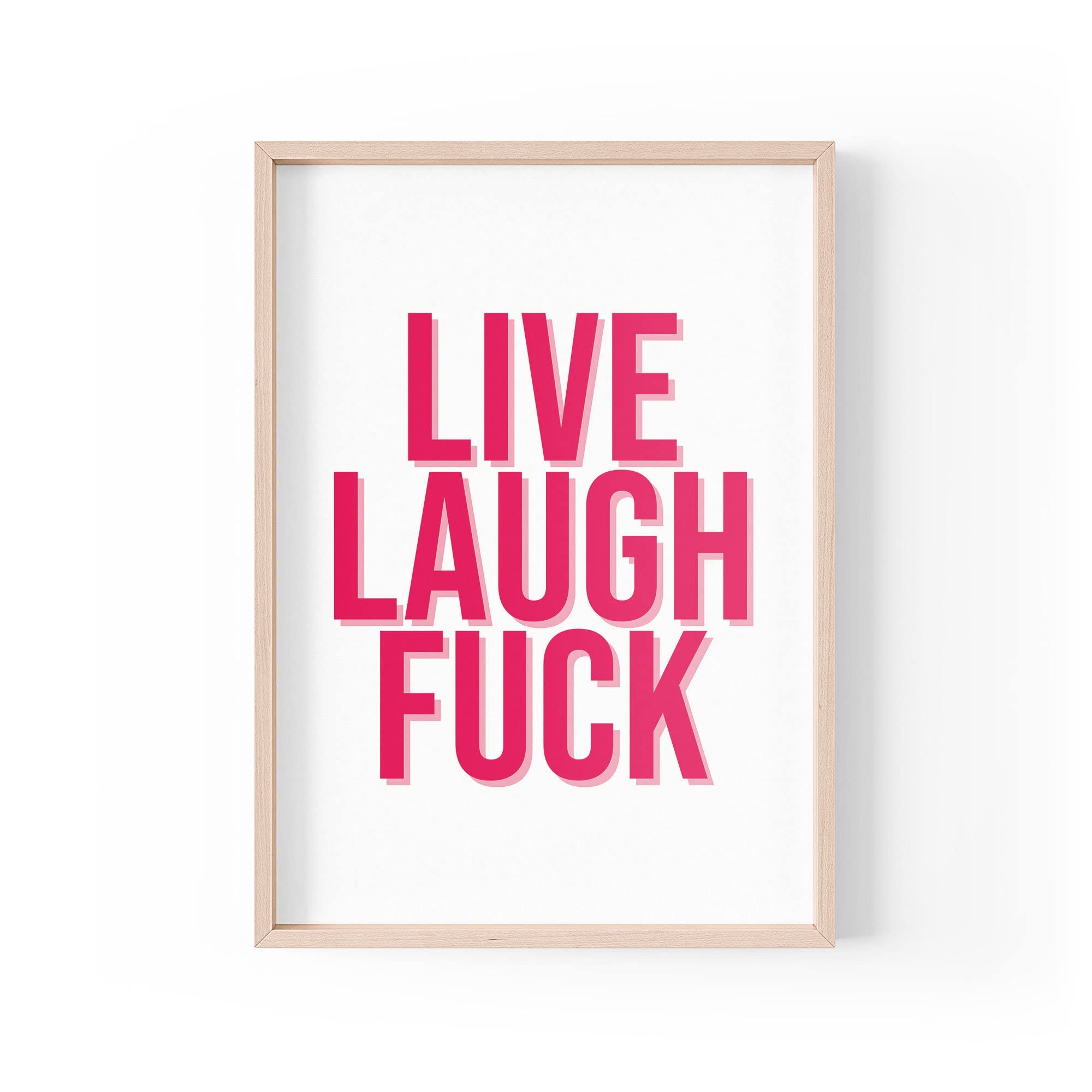Tongue in Peach Funny Quote Print | Home Prints | Live Laugh F*ck | Wall Art Aesthetic Girly Office Quote Sweary Rude A4 A3 A5 *FRAME NOT INCLUDED* - PBH76