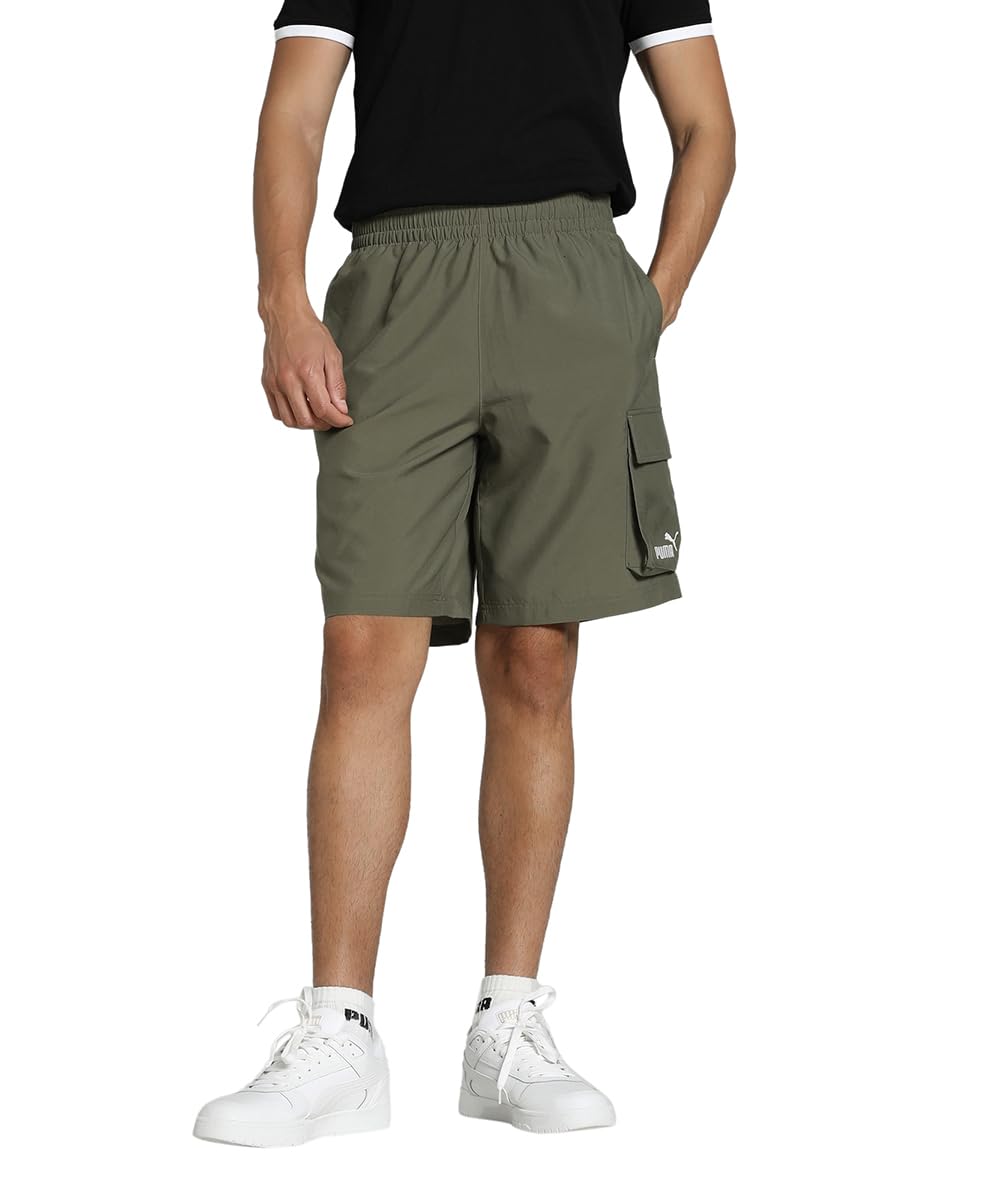 PUMA ESS No. 1 Logo Woven Cargo Shorts 9" Loden Green