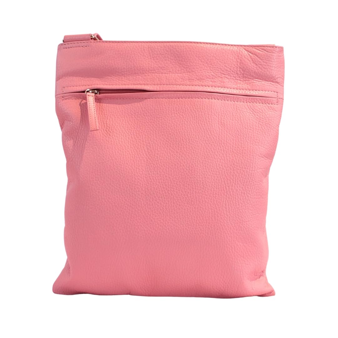 Le Sabbi Women's Cross-Body Bag – Leather, Pink (Matt Pink), 2.5x31x27 cm (W x H x L)