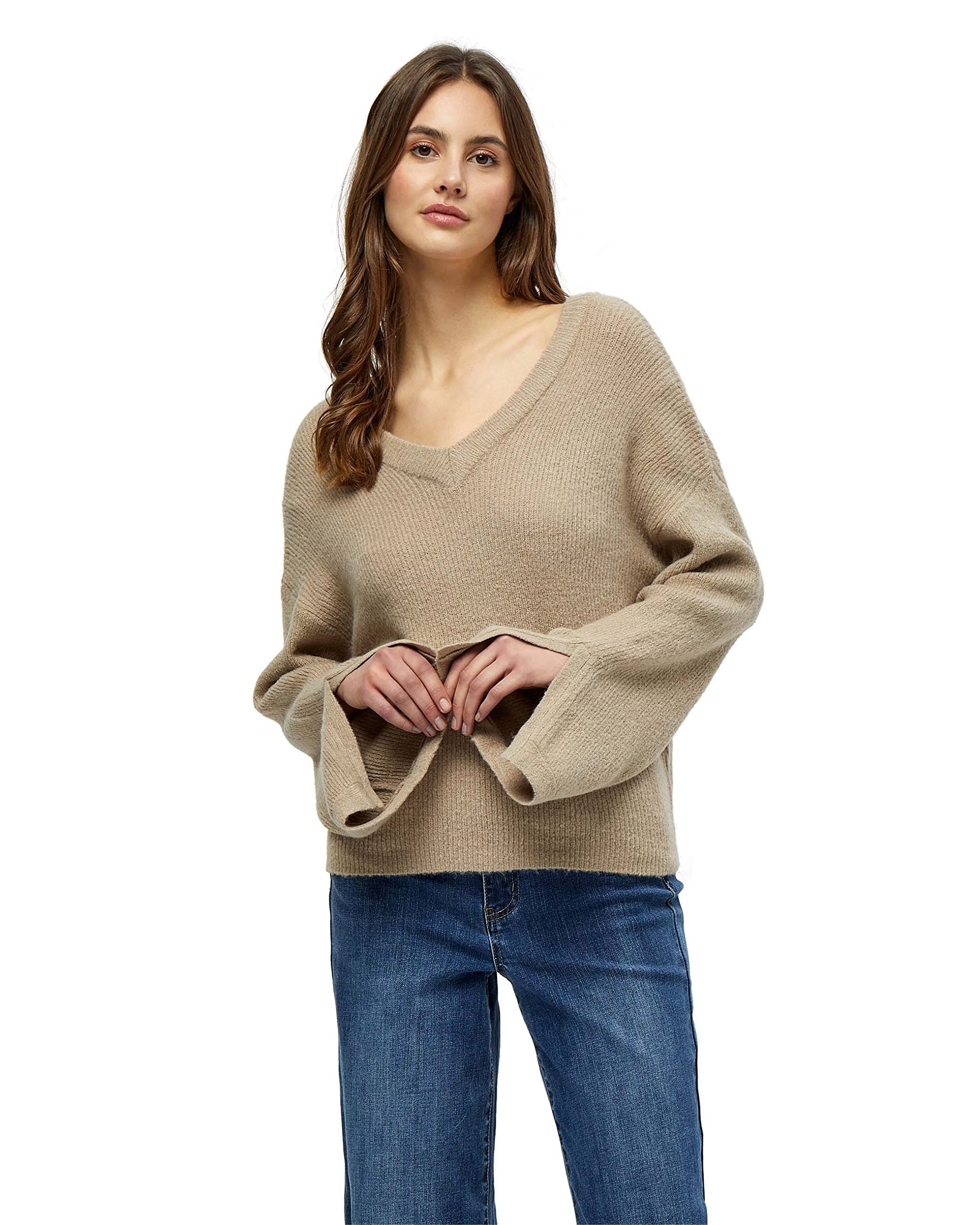 Desires Women's Kastella V-Neck Pullover 0021 Cobblestone S