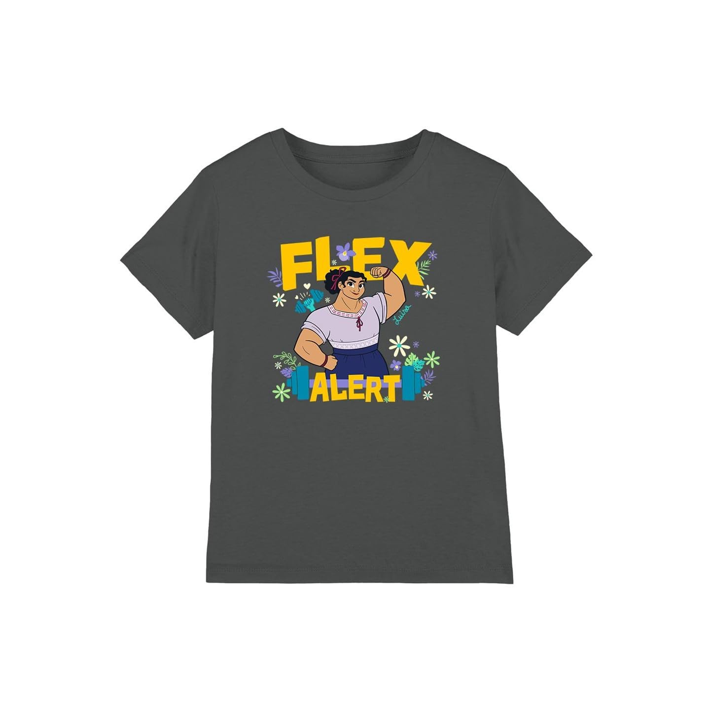 Encanto Flex Alert with Luisa Girls T Shirt, Charcoal, 7-8 Years