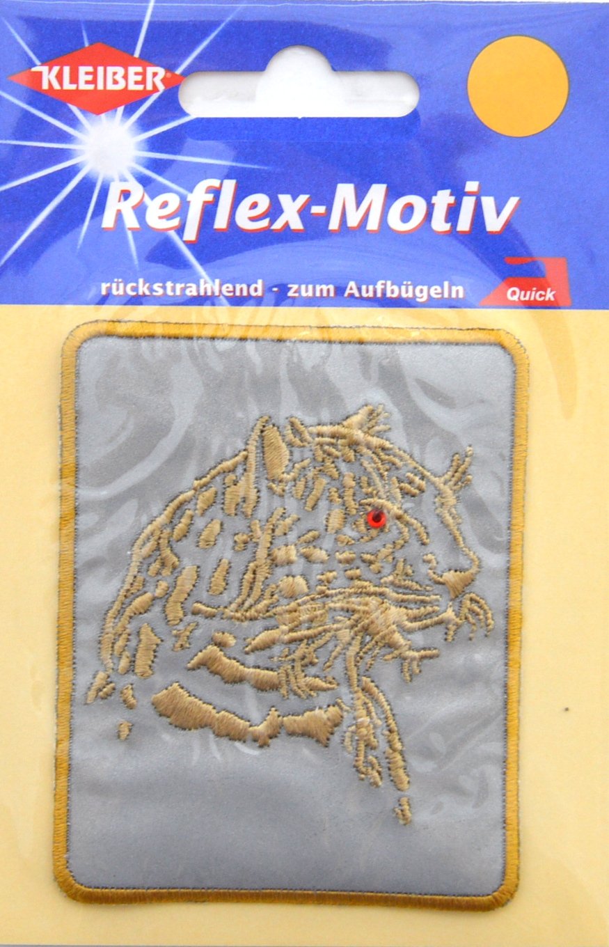 Kleiber Iron On Reflective Patch-Leopard-8.5cm x 6.5cm