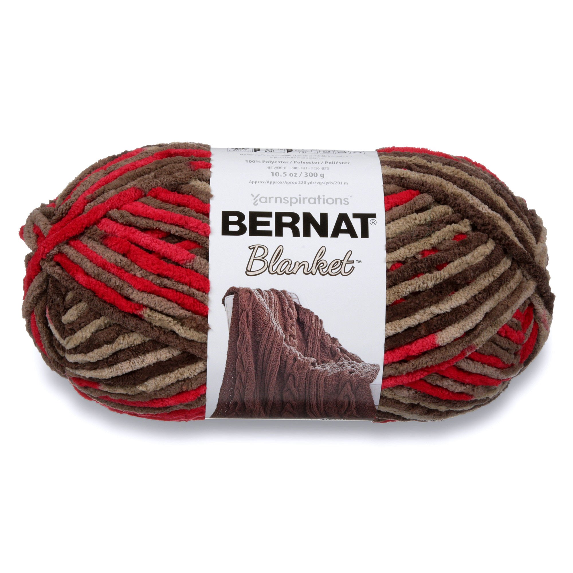 Bernat Blanket Yarn, 300 grs/ 10.5 oz, Raspberry Trifle