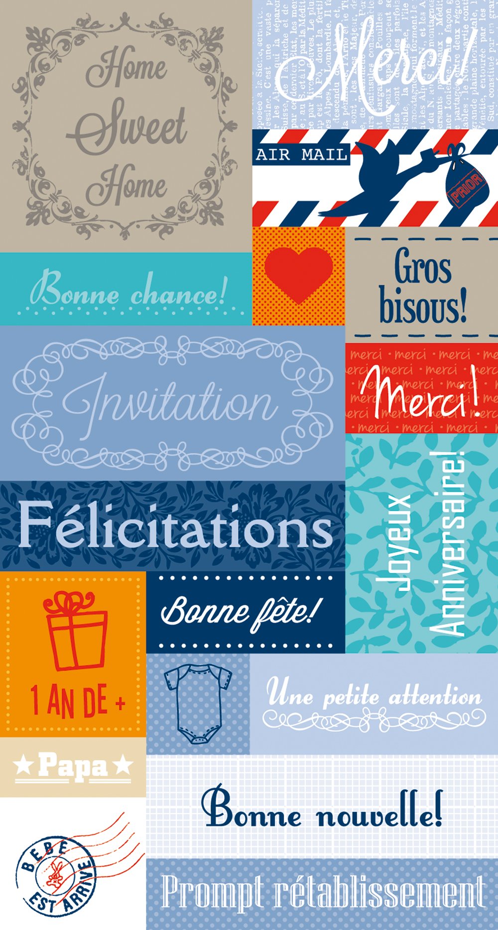 Artemio Self-Adhesive Stickers Labels Texts Boy, Multi-Colour