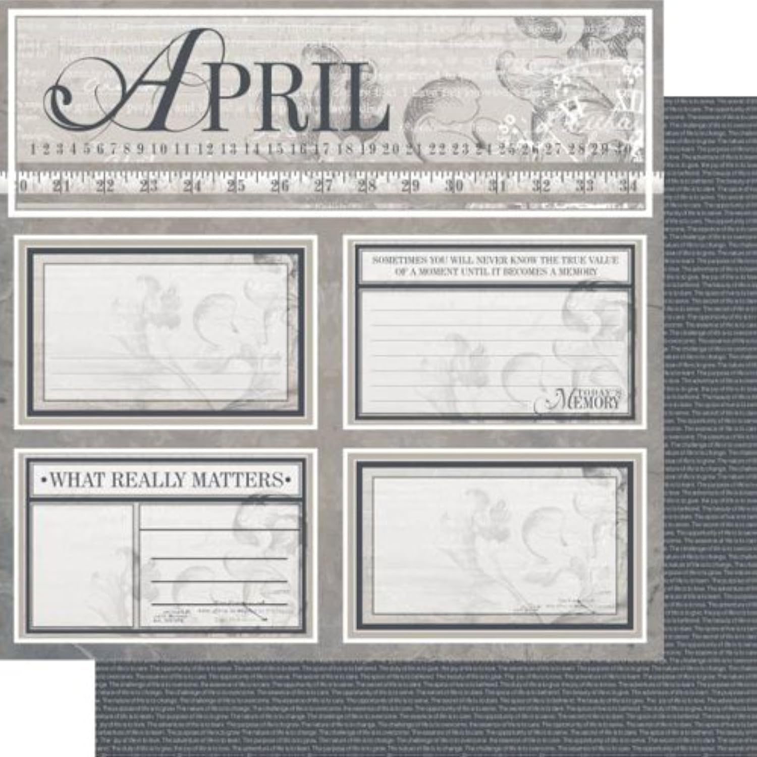 Ruby Rock-It April-Year Review DS Paper, Acrylic, Multicolour, 30.48x31.49x0.1 cm