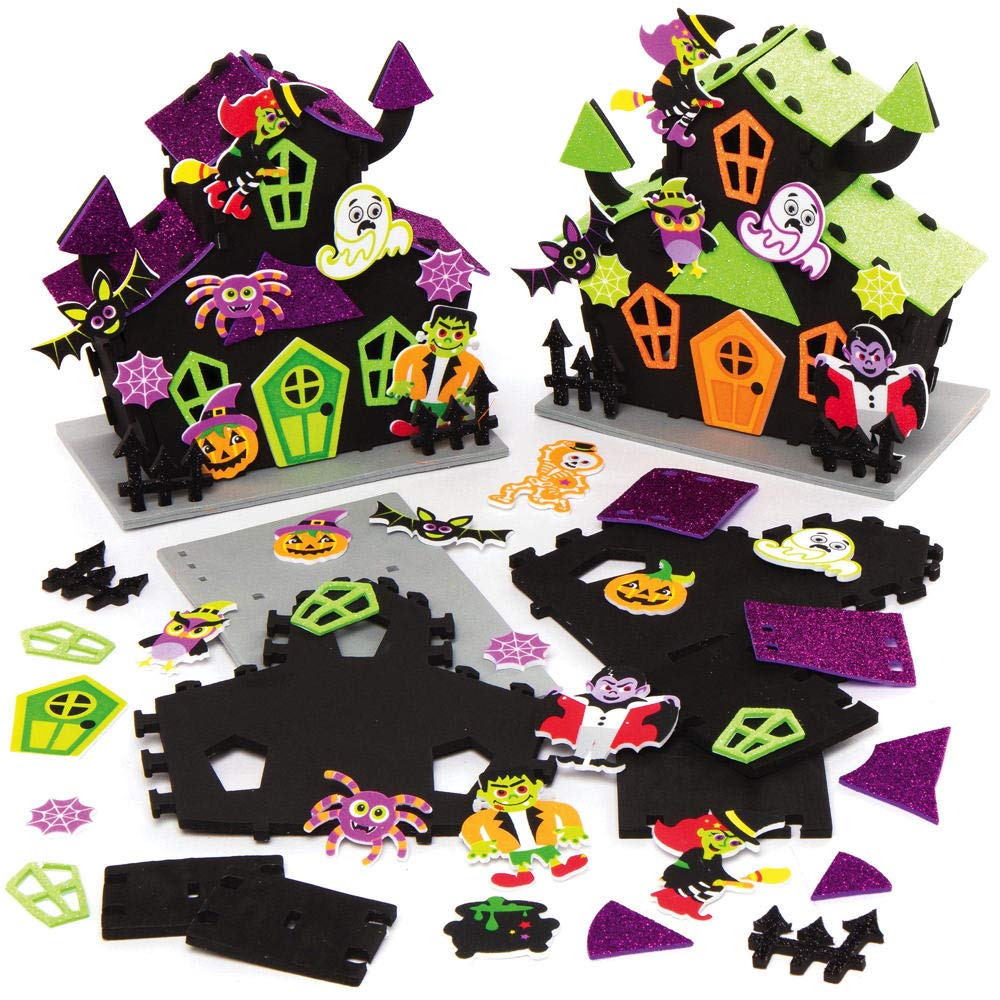 Baker Ross AX257 Halloween Haunted House Craft Kits - Pack of 2, for Halloween Decorations, Arts and Crafts, Gifts and Party Activities