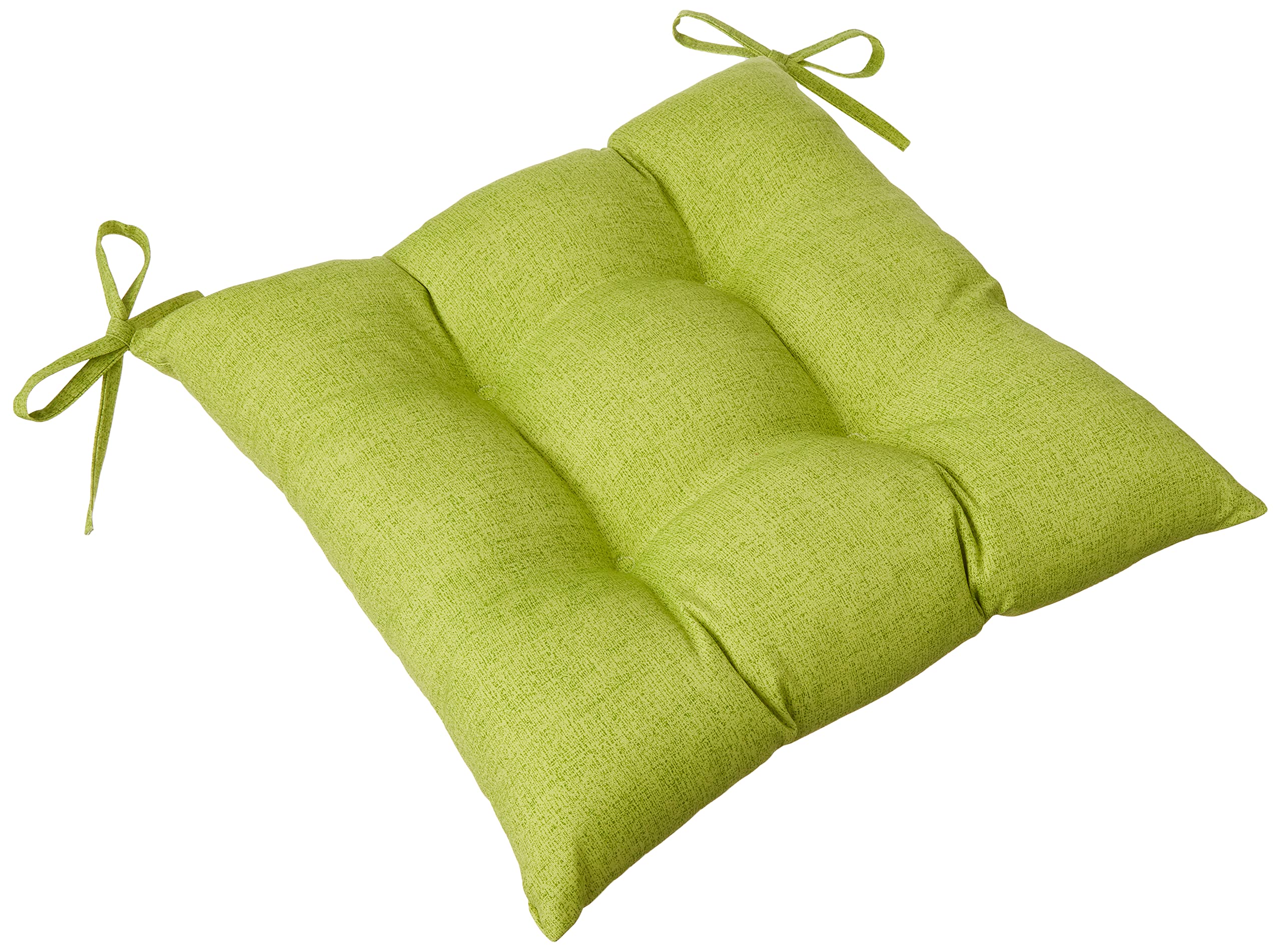 Pillow Perfect Pompeii Solid Indoor/Outdoor Wicker Patio Seat Cushion Reversible, Weather and Fade Resistant, Square Corner - 18.5" x 19", Green, 2 Count