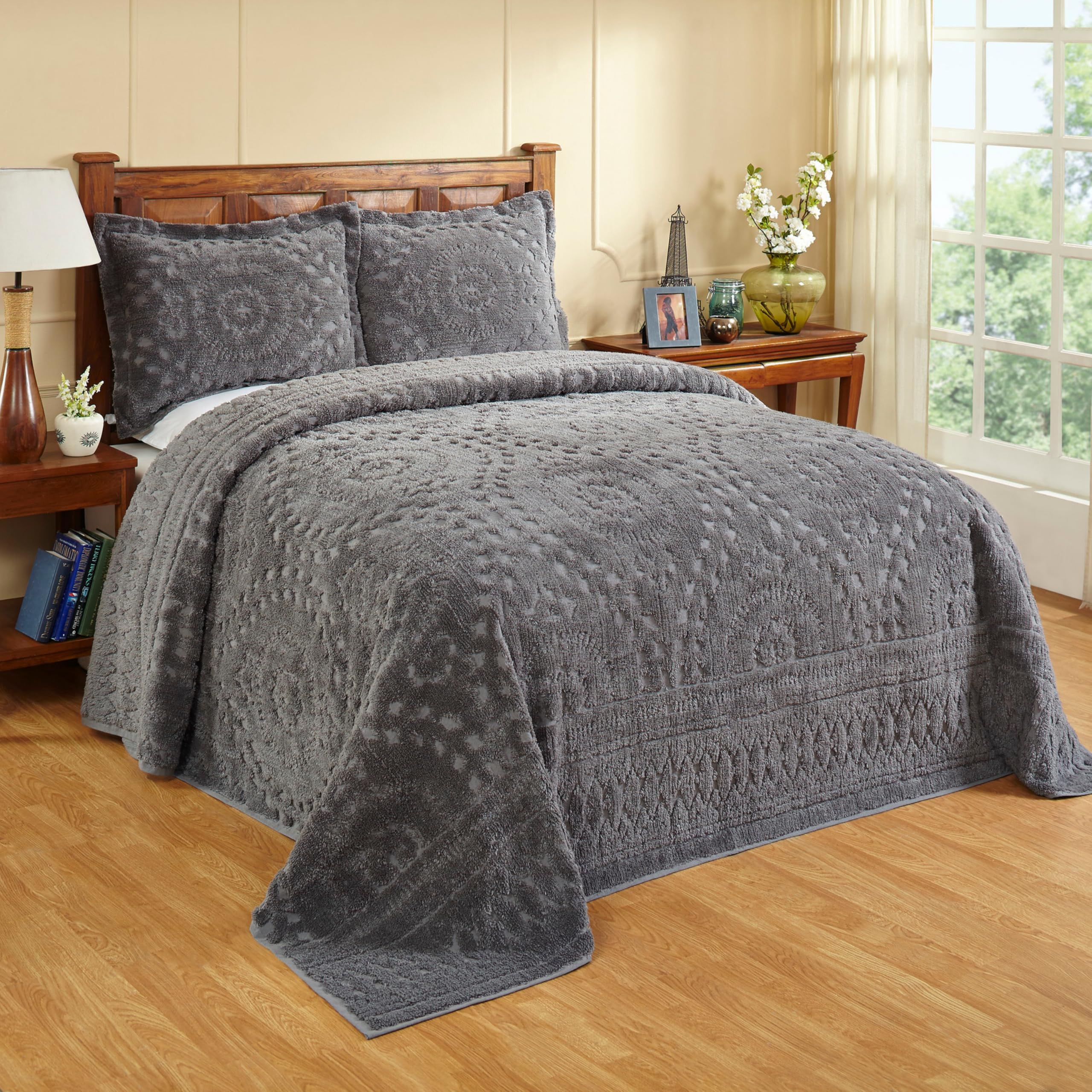 Better Trends, Cotton, Gray, Queen Bedspread