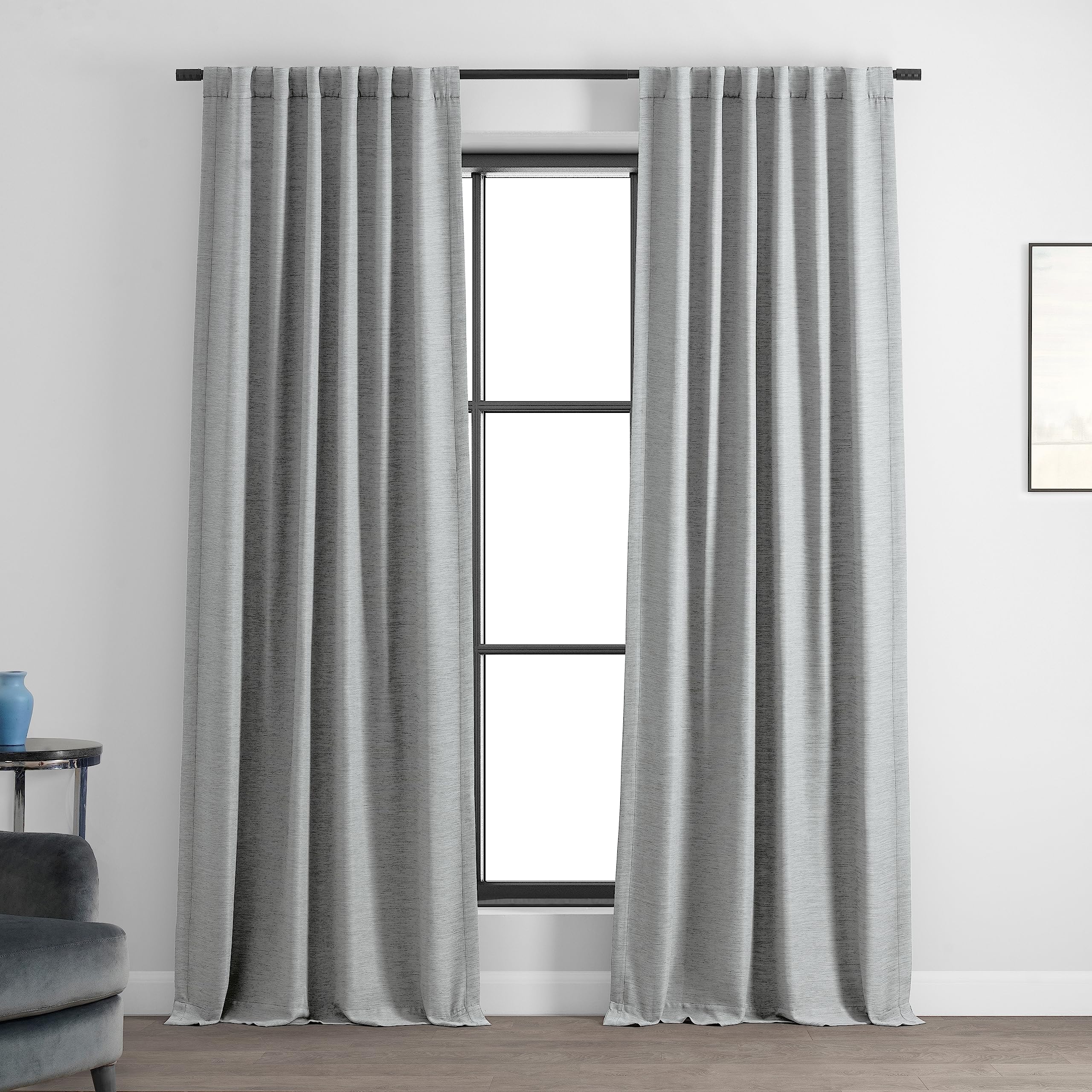 HPD Half Price Drapes Bellino Room Darkening Curtain, Polyester Blend, Vista Grey, 50" W x 108" L (Pack of 1)