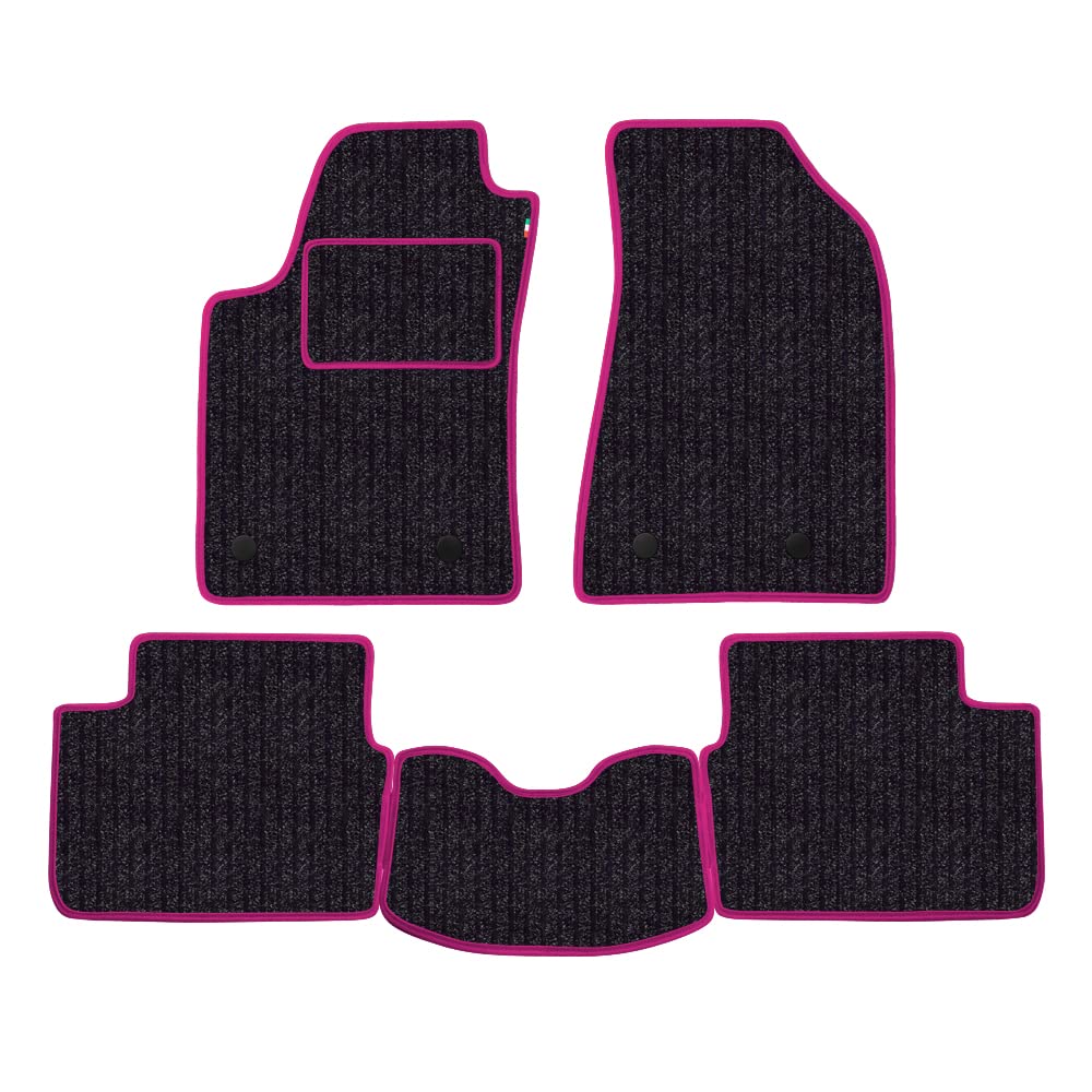 Floor Mat Set for BMW Series 1 E88 Cabrio E82 Coupe Year 2008 to 2011 Carpet Made in Italy Anthracite and Fuchsia