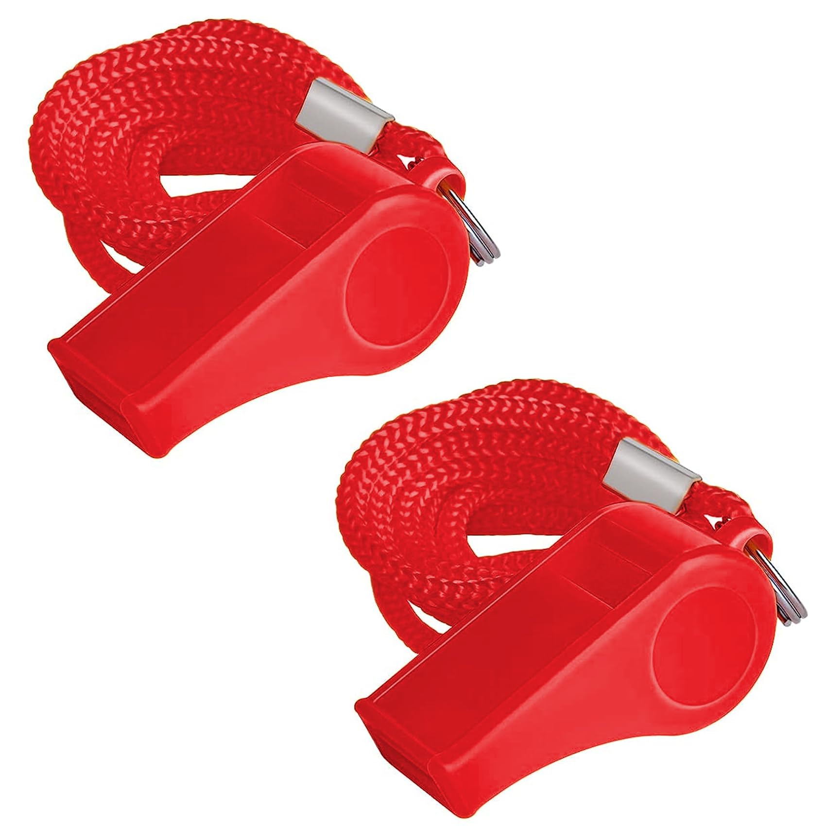 SHUBEIEUMI Whistle, 2 Packs Plastic Whistles With Lanyard, Professional Sports Whistle, Loud Crisp Sound Whistle Great for Coaches, Referees, and Officials, Sports Lifeguards(red)