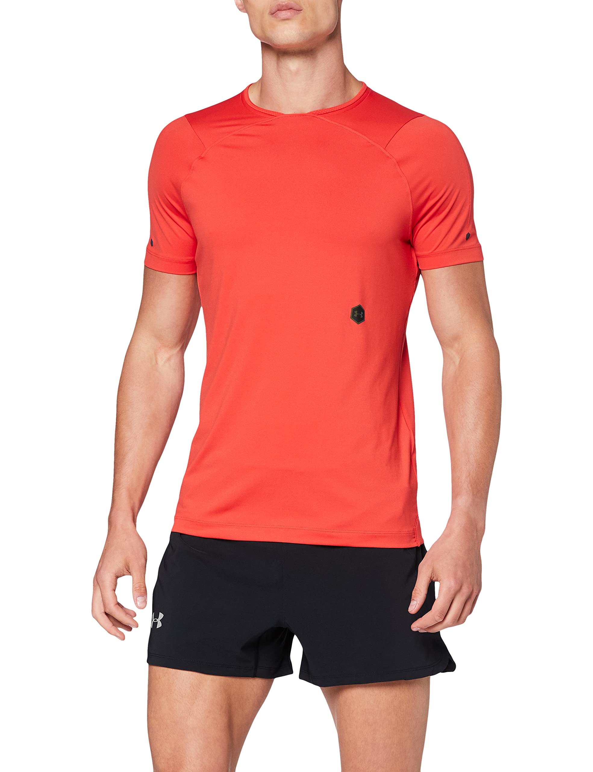 Under Armour Men UA Rush Short Sleeve, Comfortable Performance T Shirt with Graphic, Tight Fit Short Sleeve Tee