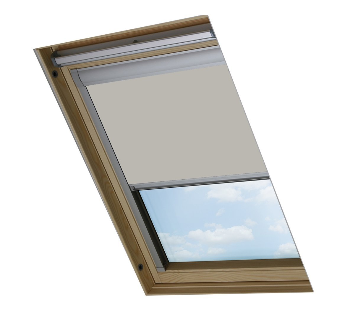 Bloc Skylight Blind for Velux Roof Windows Blockout, Fabric, Pale Stone, 125x15x7 cm