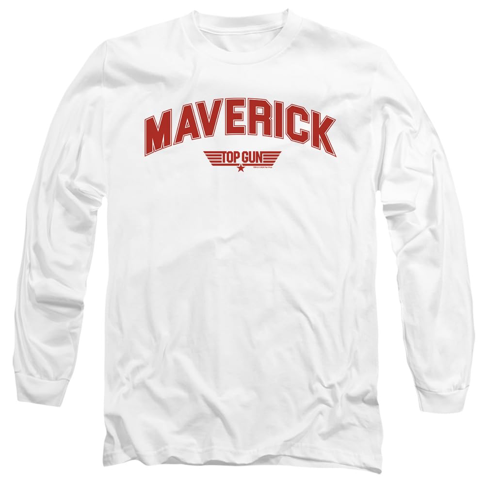 Top Gun Maverick Varsity Unisex Adult Longsleeve T Shirt, White, Medium