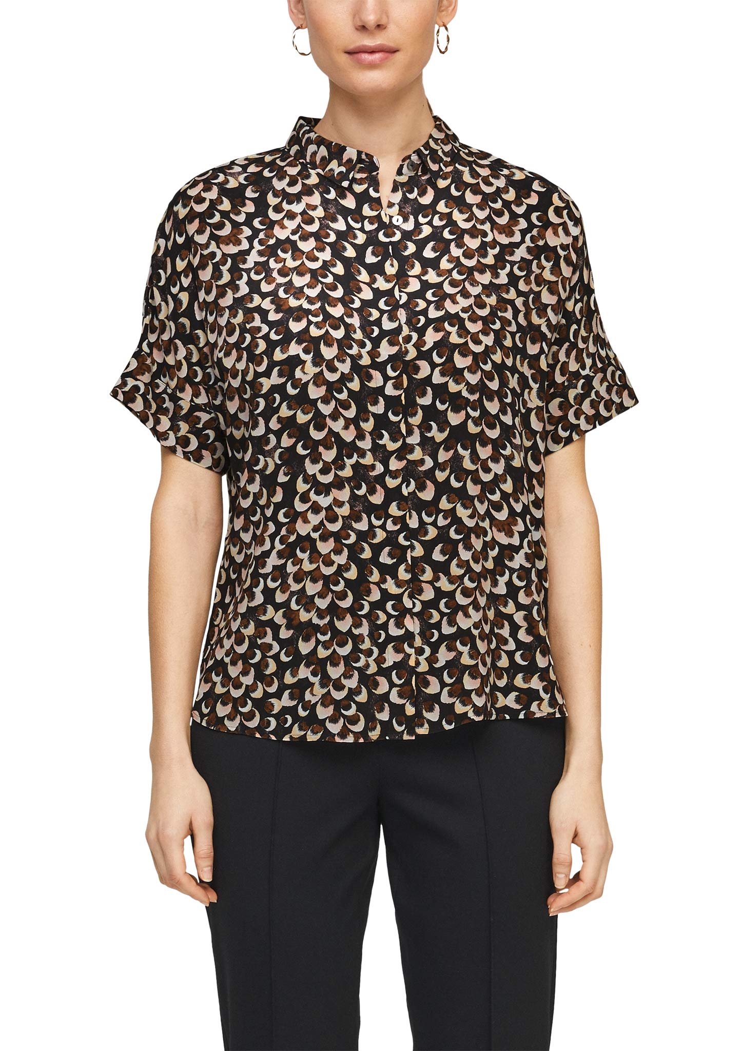 s.Oliver BLACK LABEL Women's Blouse, Black AOP, 8