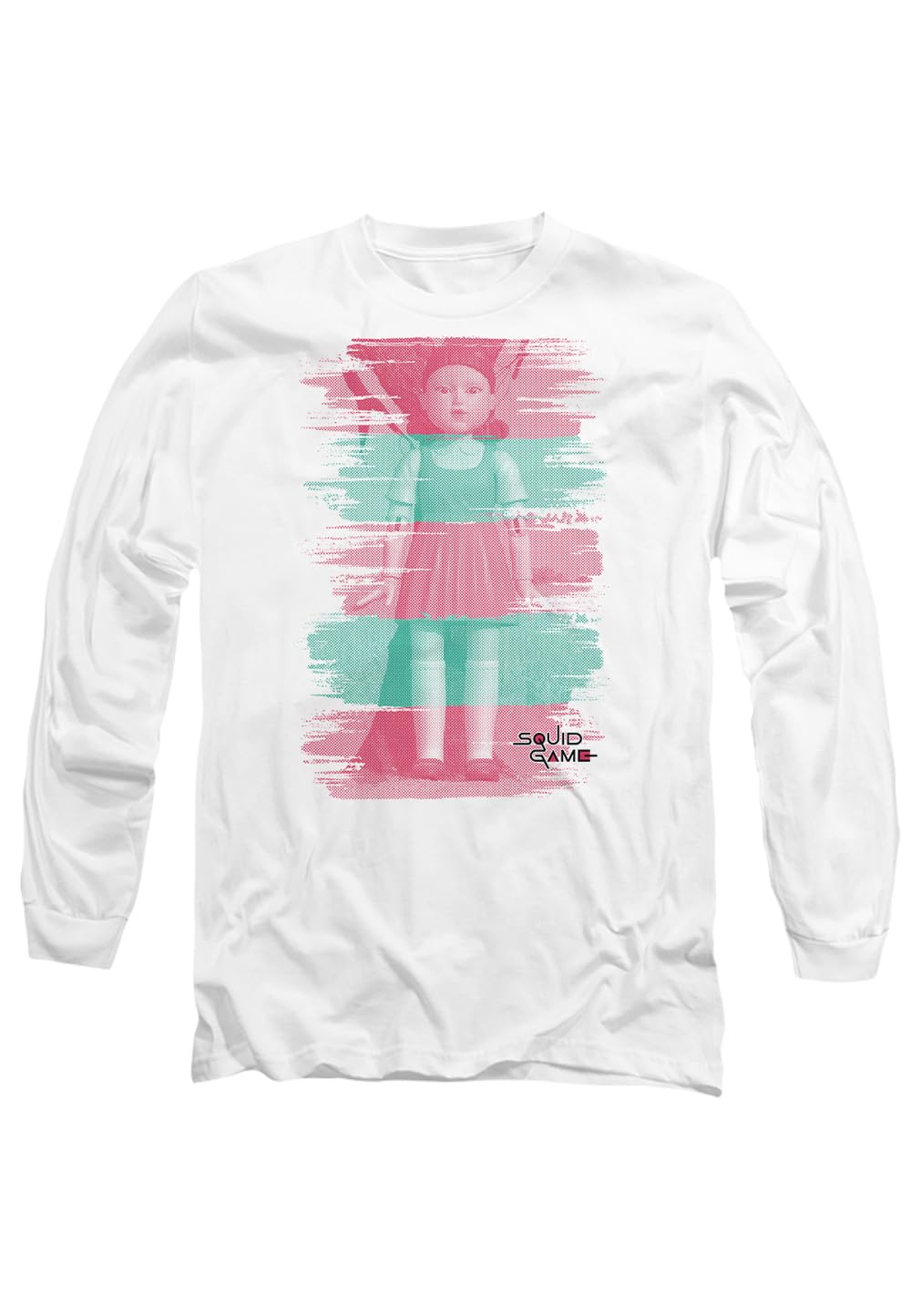 Squid Game Young-HEE Red Light Green Light Unisex Long Sleeve T Shirt, White, X-Large