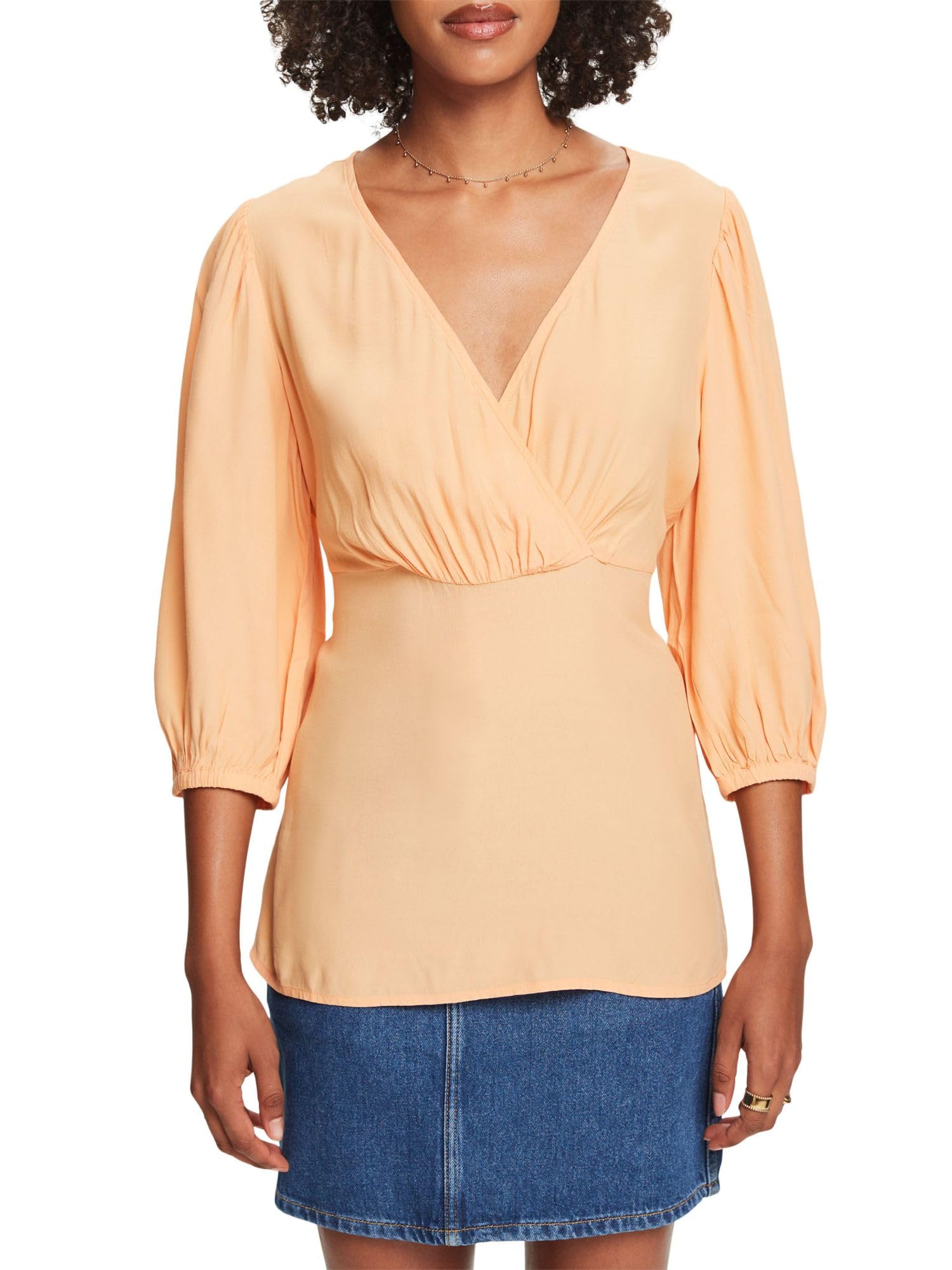 ESPRIT Women's 024ee1f318 Blouse, 850/Pastel Orange, XS