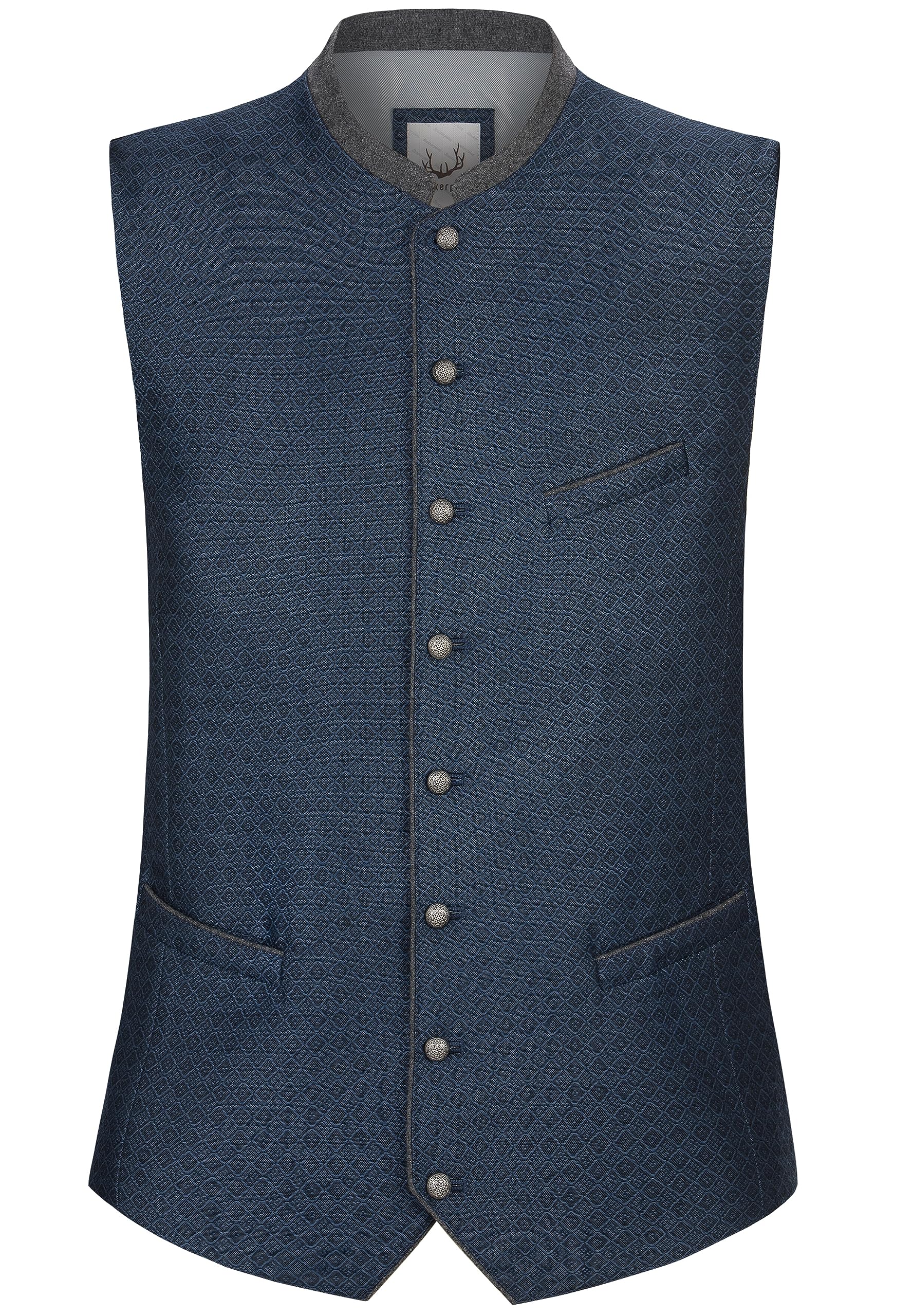 Bergfeuer Men's Trachtenweste Romeo Traditional Waistcoat, Blue, 36