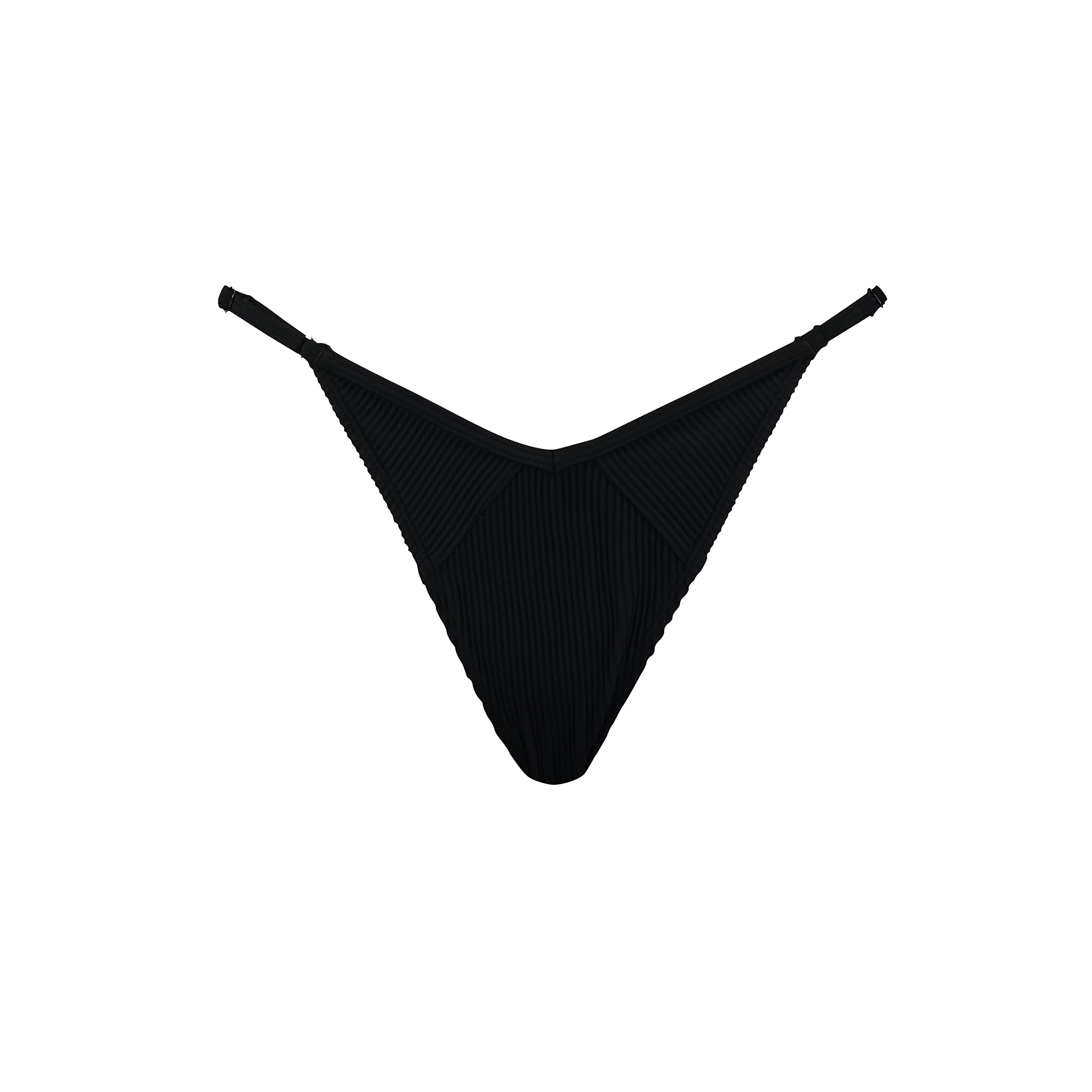 PUMA Women's Ribbed Thong Bikini bottoms, Black Combo, XS UK