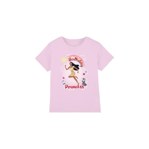 Pocahontas Birthday Princess with Meeko Girls T Shirt, Pink, 12-13 Years