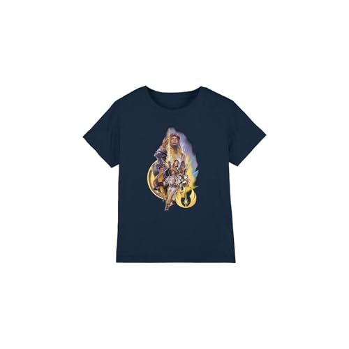 Star Wars The Acolyte High Republic Group Poster Unisex Kids T Shirt, Navy, 3-4 Years
