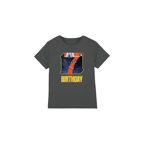 Star Wars Xwing Pilot 7th Birthday Space Unisex Kids T Shirt, Charcoal, 12-13 Years
