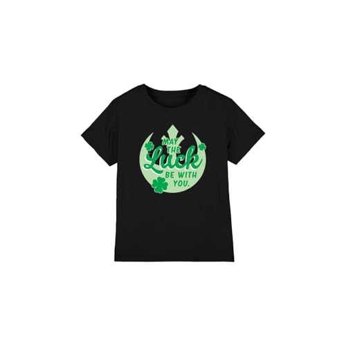 Star Wars St Patrick's Day Luck Rebel Sign Unisex Kids T Shirt, Black, 7-8 Years