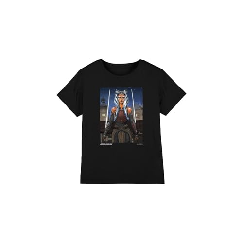 Star Wars Heroic Ahsoka Unisex Kids T Shirt, Black, 12-13 Years