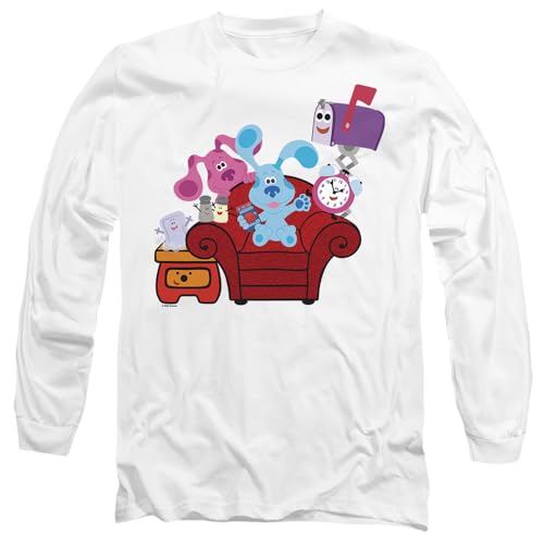 Blues Clues & You Friends Forever Mens Long Sleeve T Shirt, White, Large