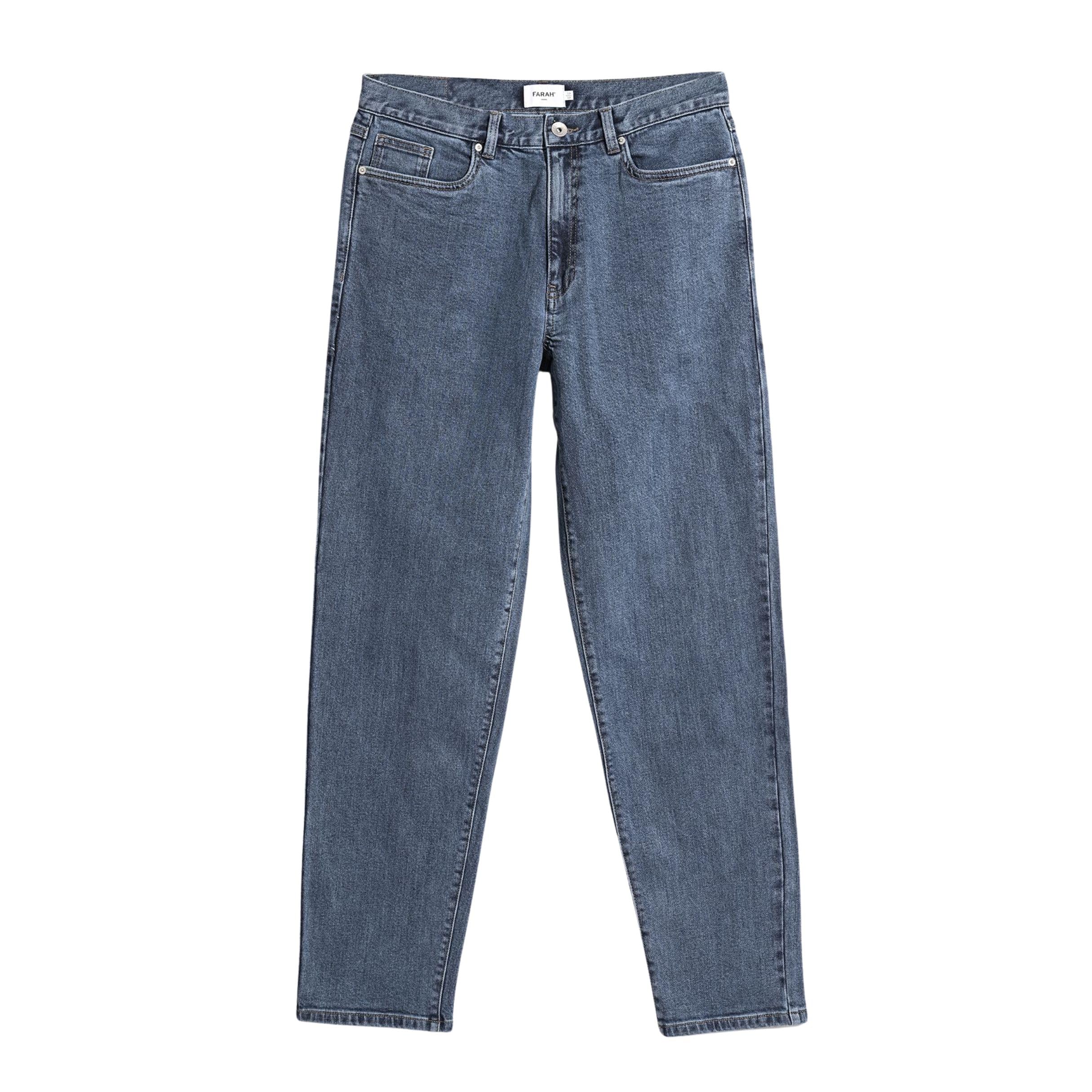 Farah Men's Norwood STR Denim WA Jeans, Worn Indigo, 42