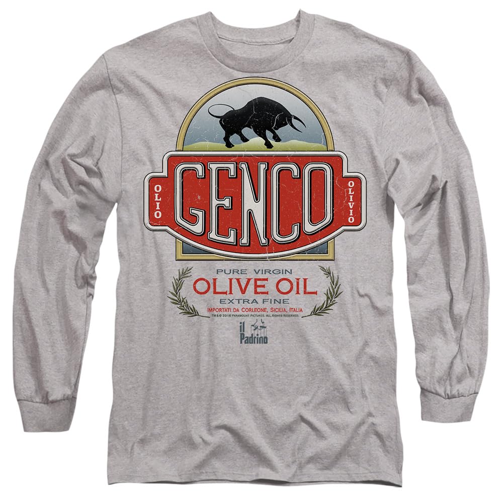 Godfather Genco Olive Oil Mens Long Sleeve T Shirt, Athletic Heather, Small