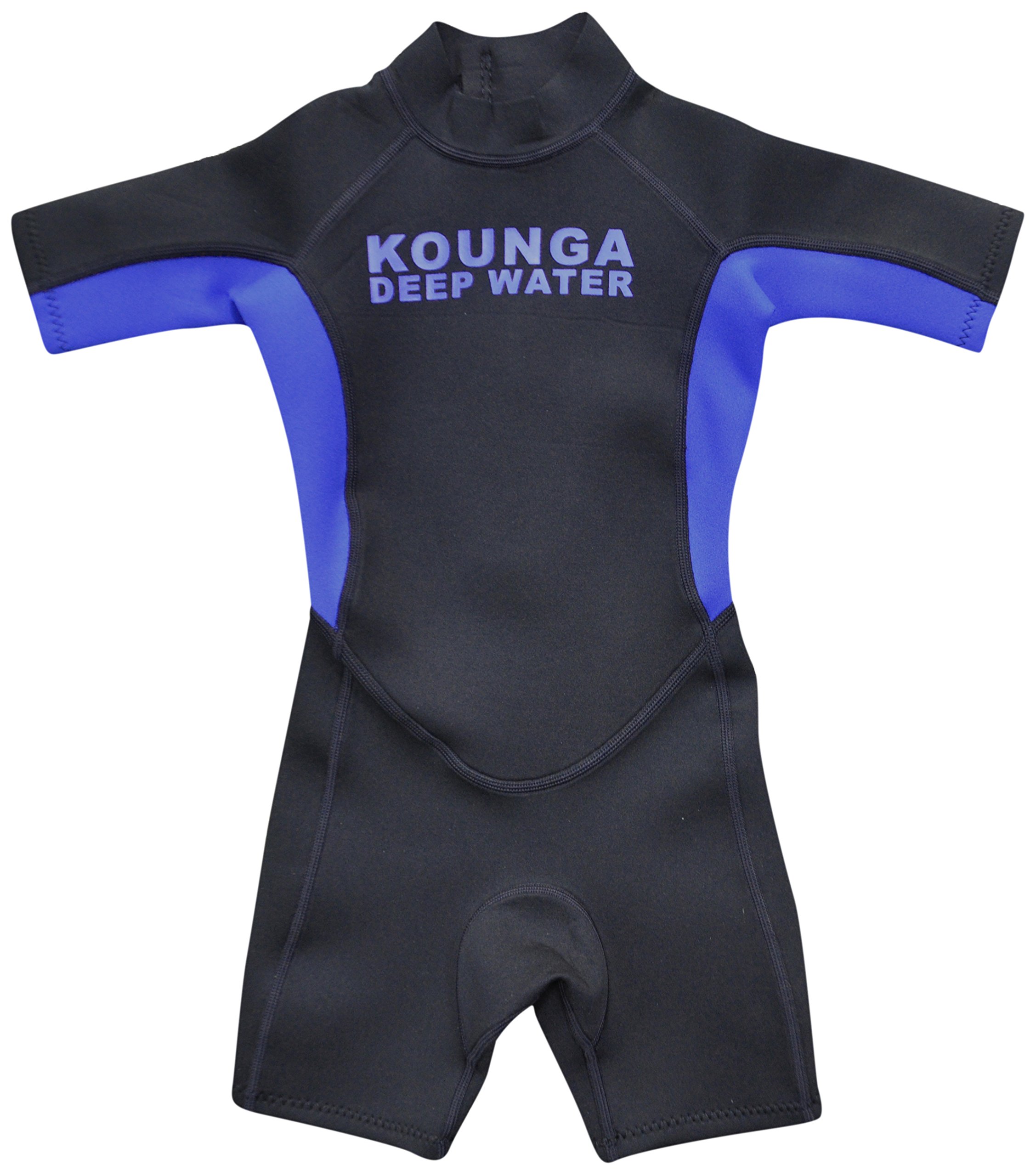 Kounga Kid's Deep Water Neoprene Shorty Wetsuit, Black/Blue, Size 6