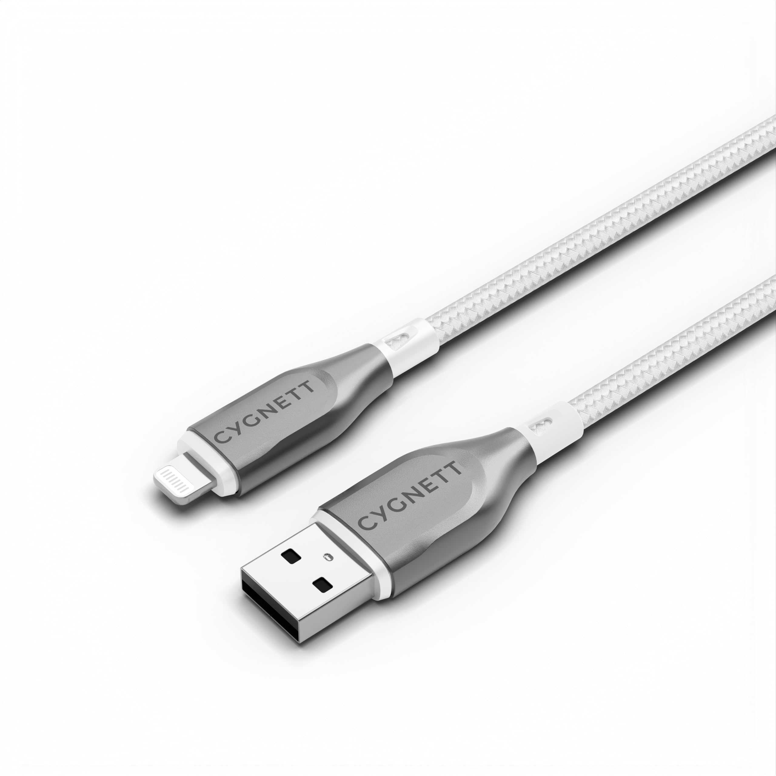 Cygnett Armoured Lightning To USB-A Cable - White 1m