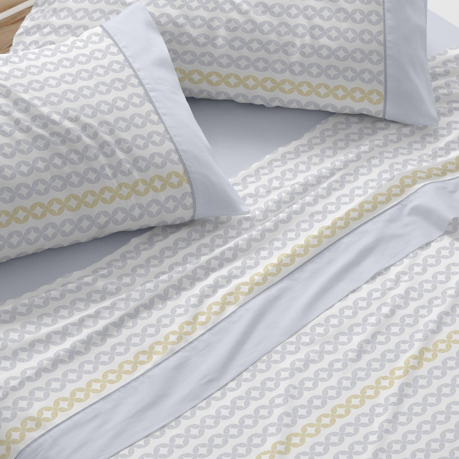 Burrito Blanco Sheet Set, 50% Cotton-50% Polyester, Blue, Ancho de 135