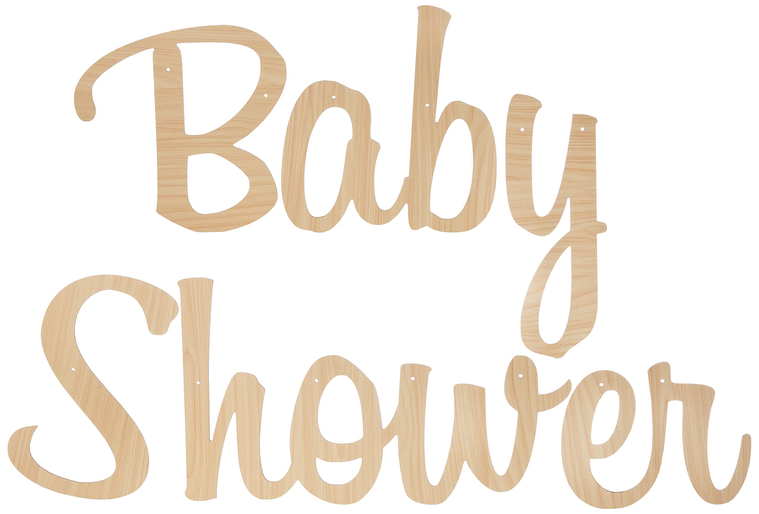 Ginger Ray Botanical Baby Shower Wooden banner Hanging Decoration Wood