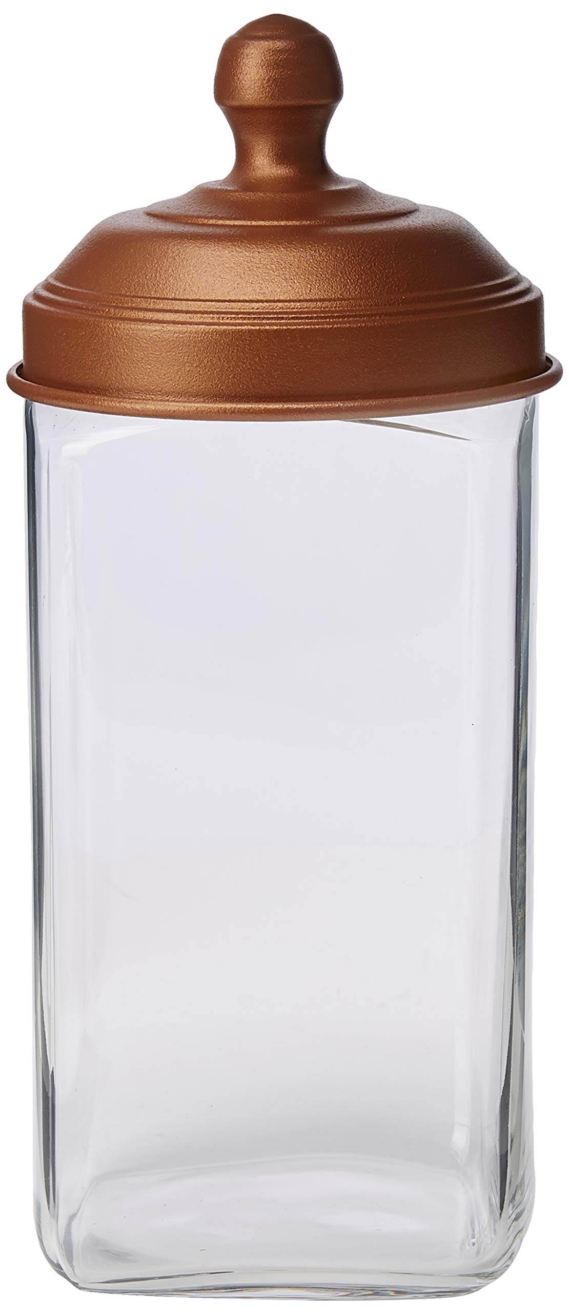 Italo Ottinetti Square Glass Jar Painted Aluminium Lid Copper 1.5 Litre, one Size