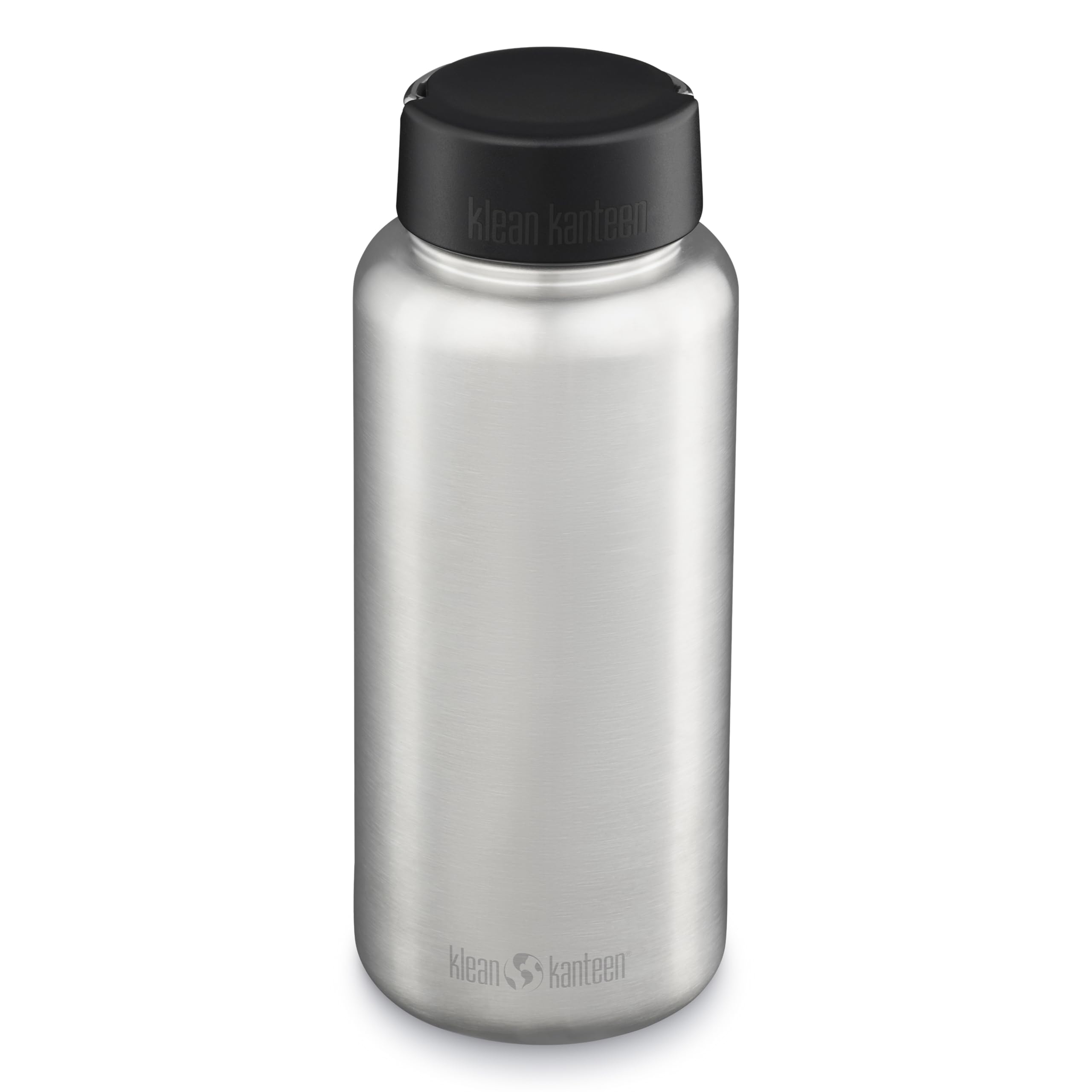 Klean Kanteen Wide Water Bottle with Loop Cap - Stainless Steel Water Bottle for Daily Hydration & Outdoor Use - Non-Insulated - BPA Free, Dishwasher Safe - Brushed Stainless, 64 oz