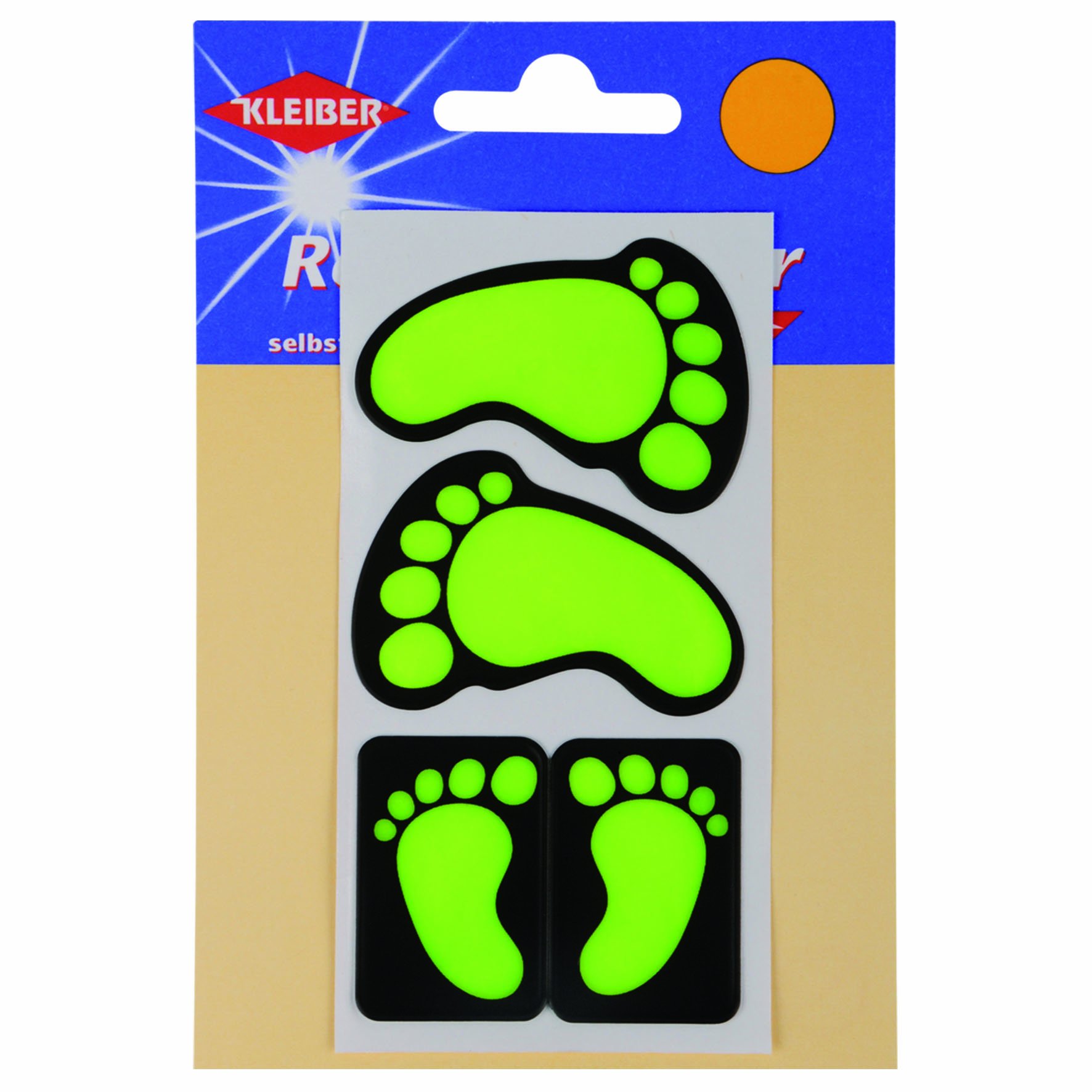 Kleiber Feet Reflective Sticker, Green