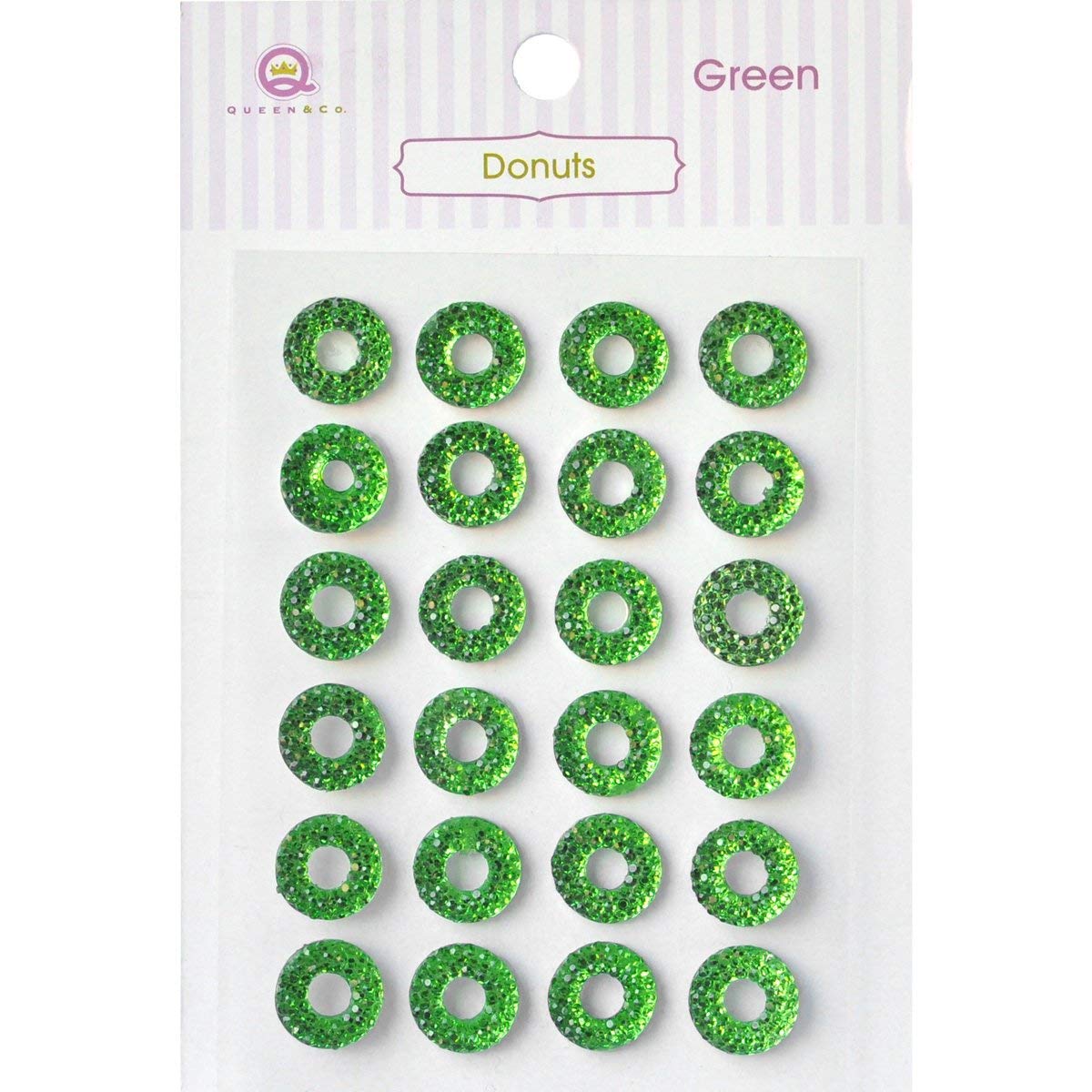 Queen and Co Queen and Co Donuts Self-Adhesive 2-Green, Other, Multicoloured