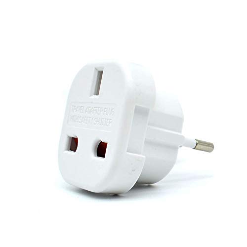 Travel Adapter Plug (UK TO EU), White